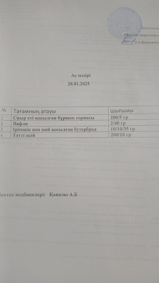 Ас мәзірі