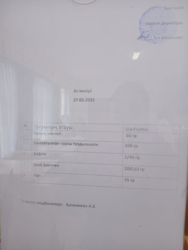 Ас мәзірі