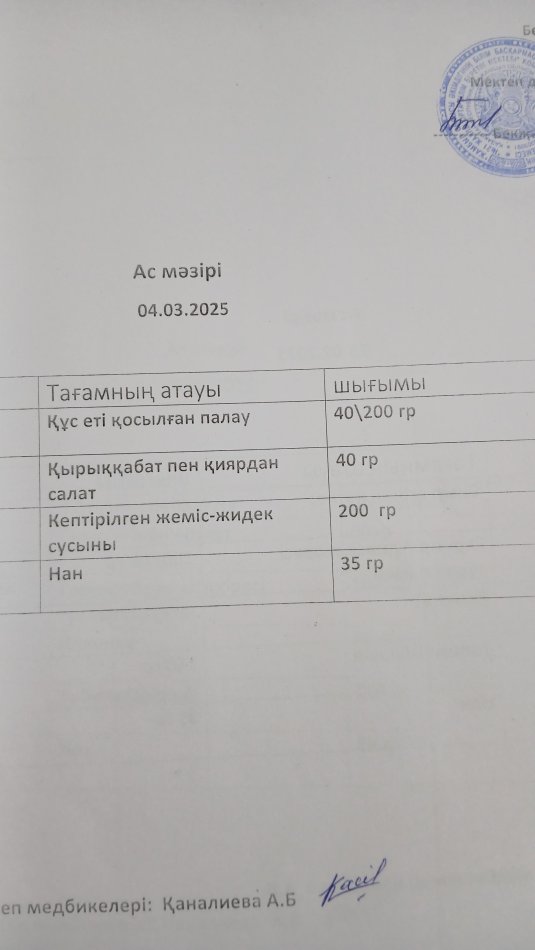 Ас мәзірі