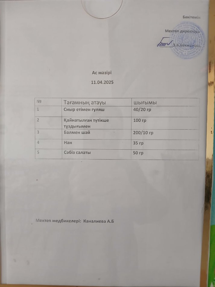 Ас мәзірі