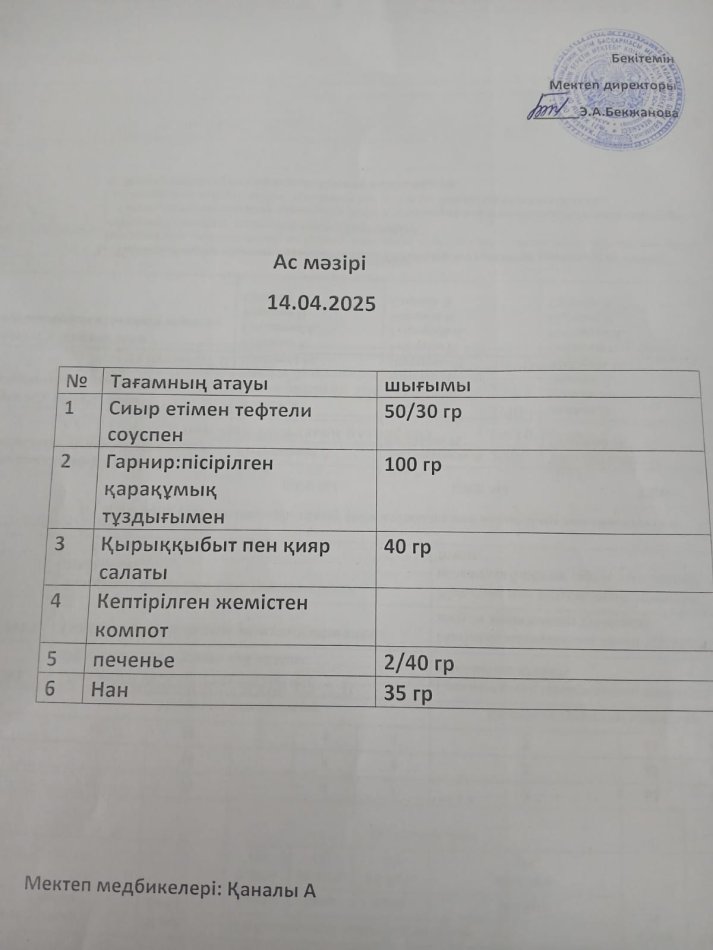 Ас мәзірі