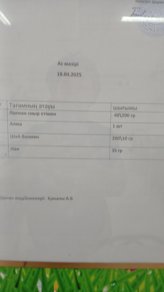 Ас мәзірі